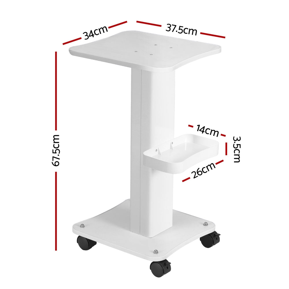Embellir Beauty Salon Trolley Cart Rolling Tray White