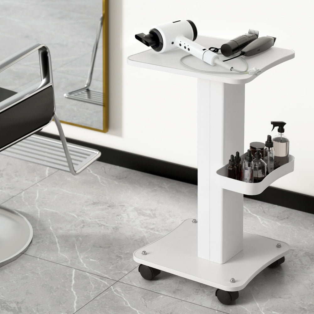 Embellir Beauty Salon Trolley Cart Rolling Tray White