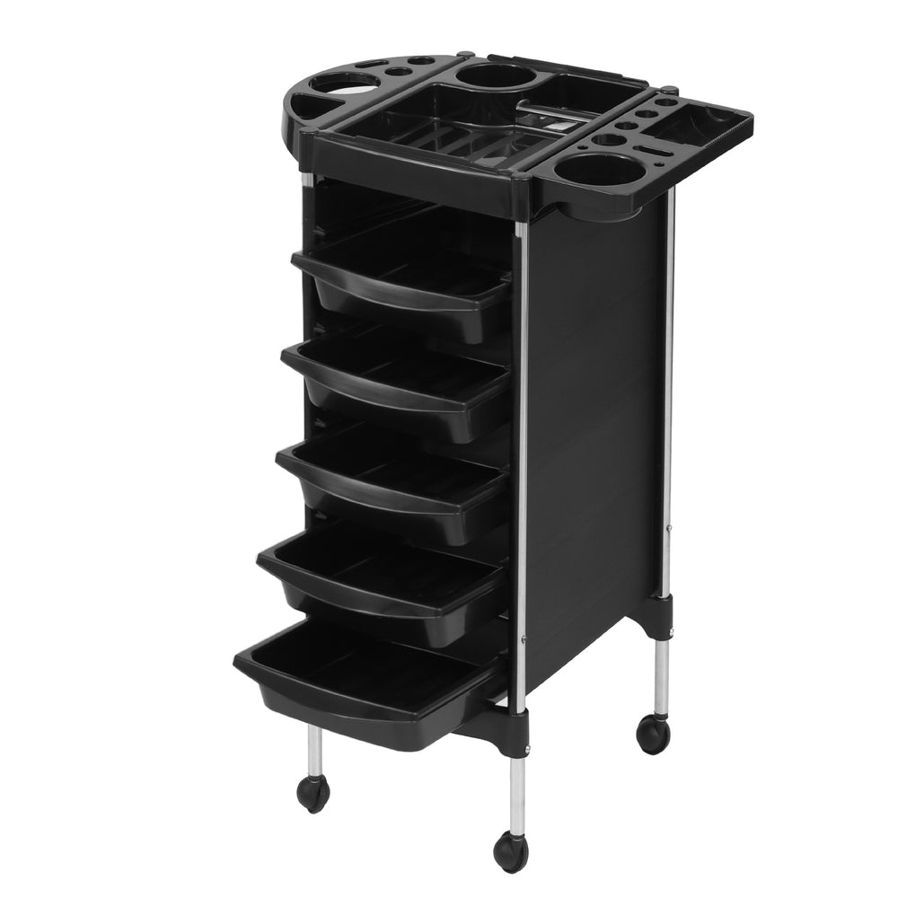 Embellir 6-Tier Salon Trolley Cart Hairdressing Storage Black