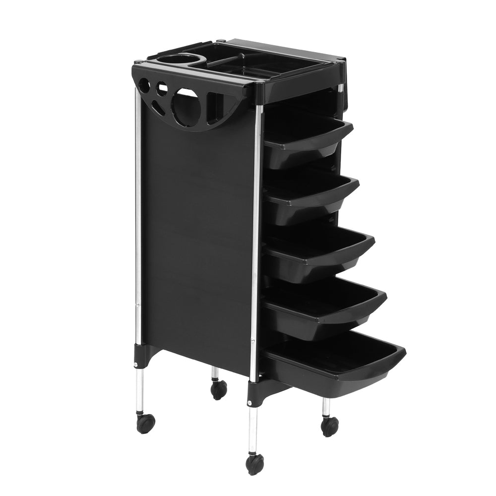 Embellir 6-Tier Salon Trolley Cart Hairdressing Storage Black