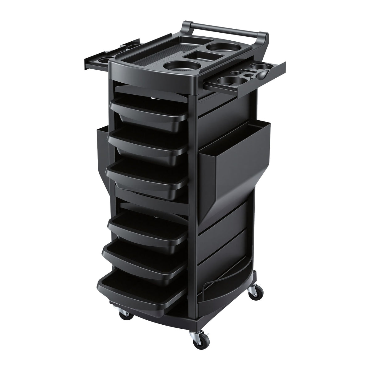 Embellir Mobile Salon Trolley with 6 Pull-Out Trays Black