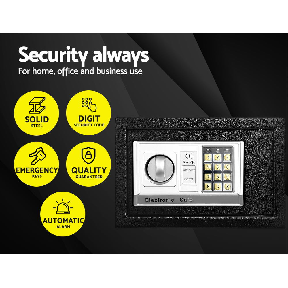 UL-TECH 8.5L Security Safe Box Digital Keypad Black