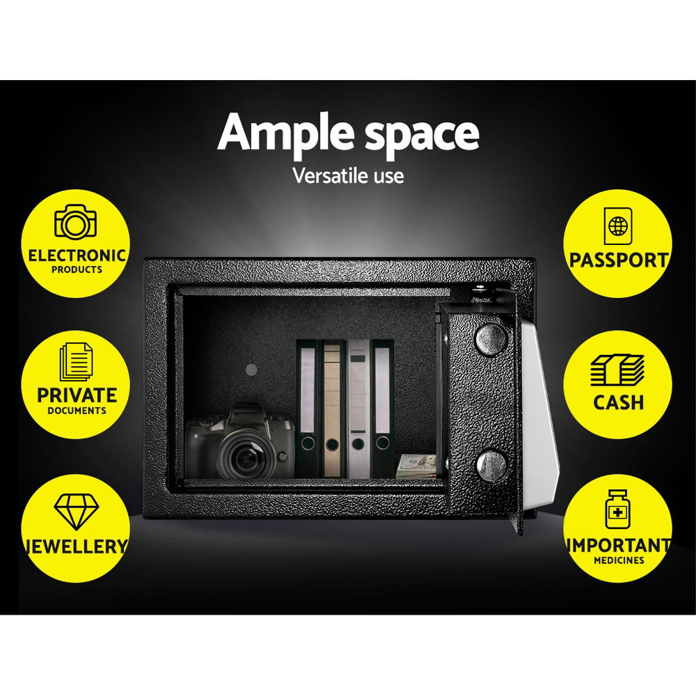 UL-TECH 8.5L Security Safe Box Digital Keypad Black