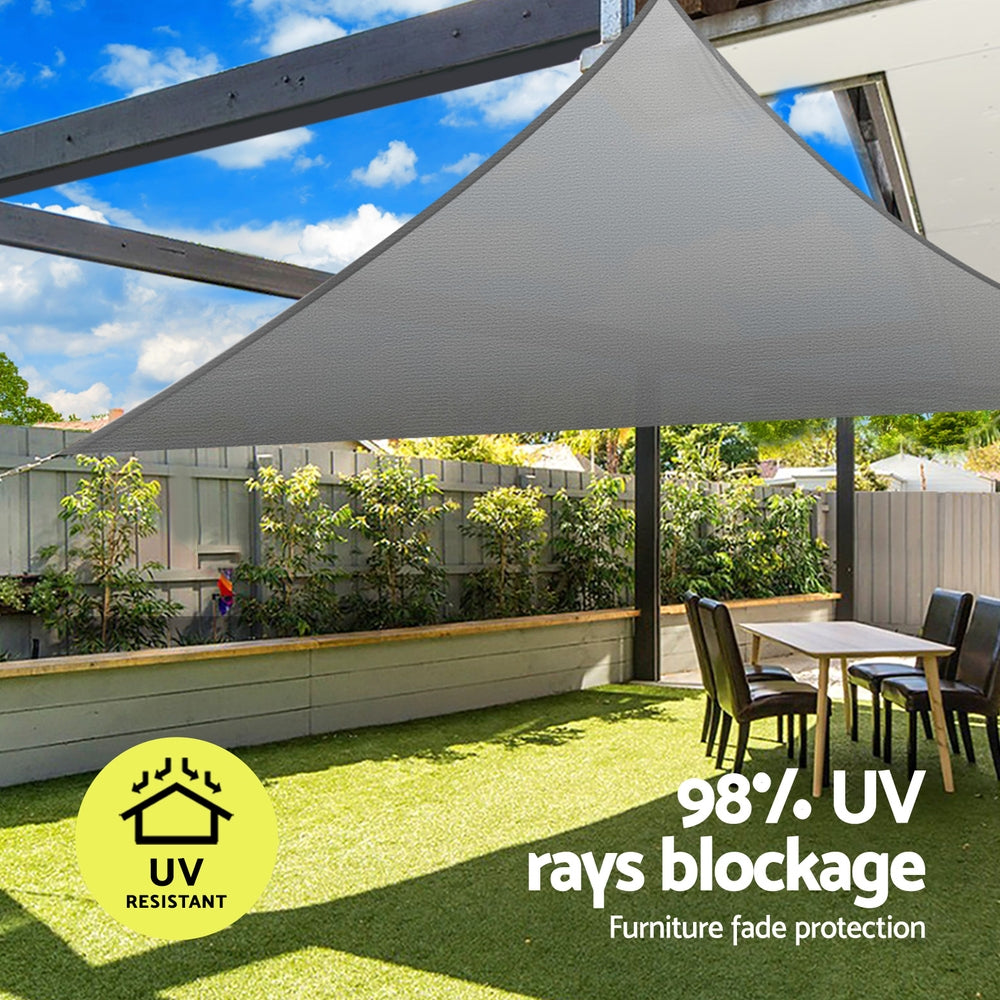 Instahut 5x5x7.1m Triangle Shade Sail 280gsm Grey