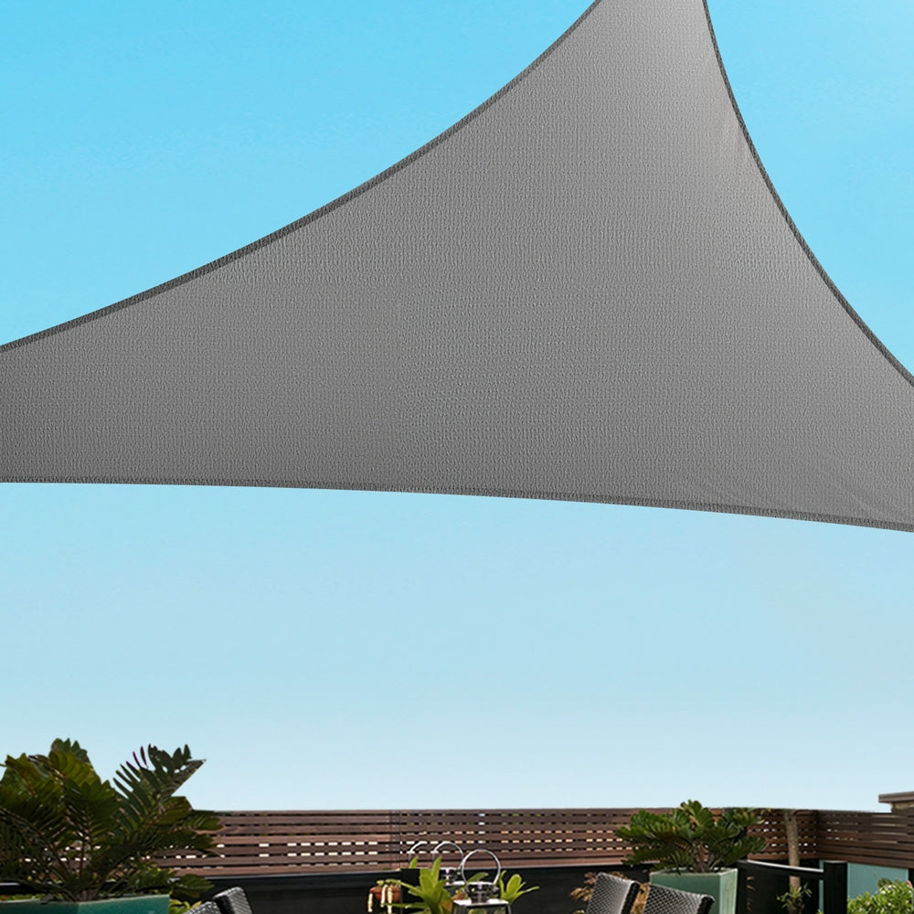 Instahut 5x5x7.1m Triangle Shade Sail 280gsm Grey