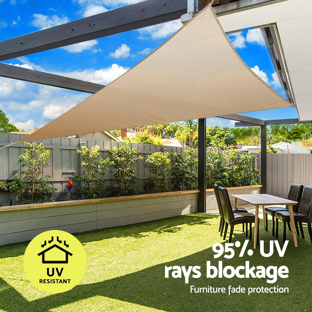Instahut 3.6M Triangle Shade Sail Sun Canopy Sand Beige