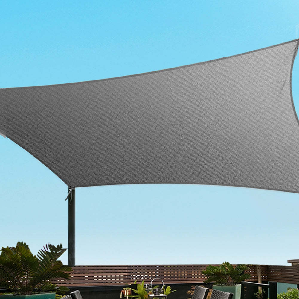 Instahut 5x6m Rectangle Shade Sail Canopy Grey