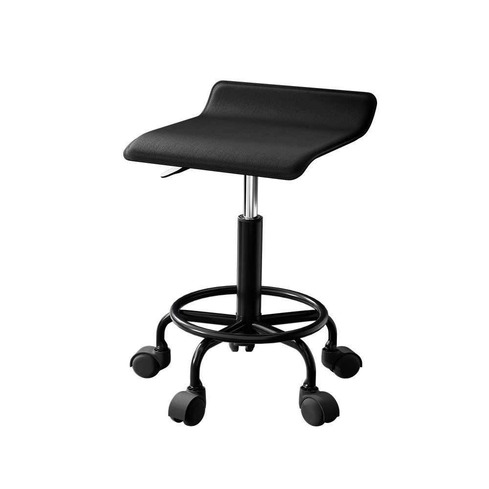 Square Swivel Salon Stool Black Adjustable