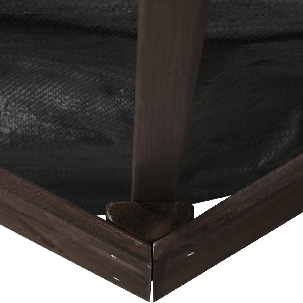 Keezi 182cm Wooden Hexagon Sandpit with Canopy Walnut