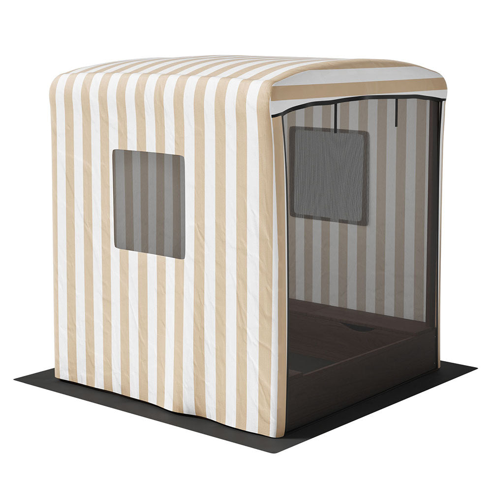 Keezi 120cm Wooden Kids Sandpit Canopy Brown
