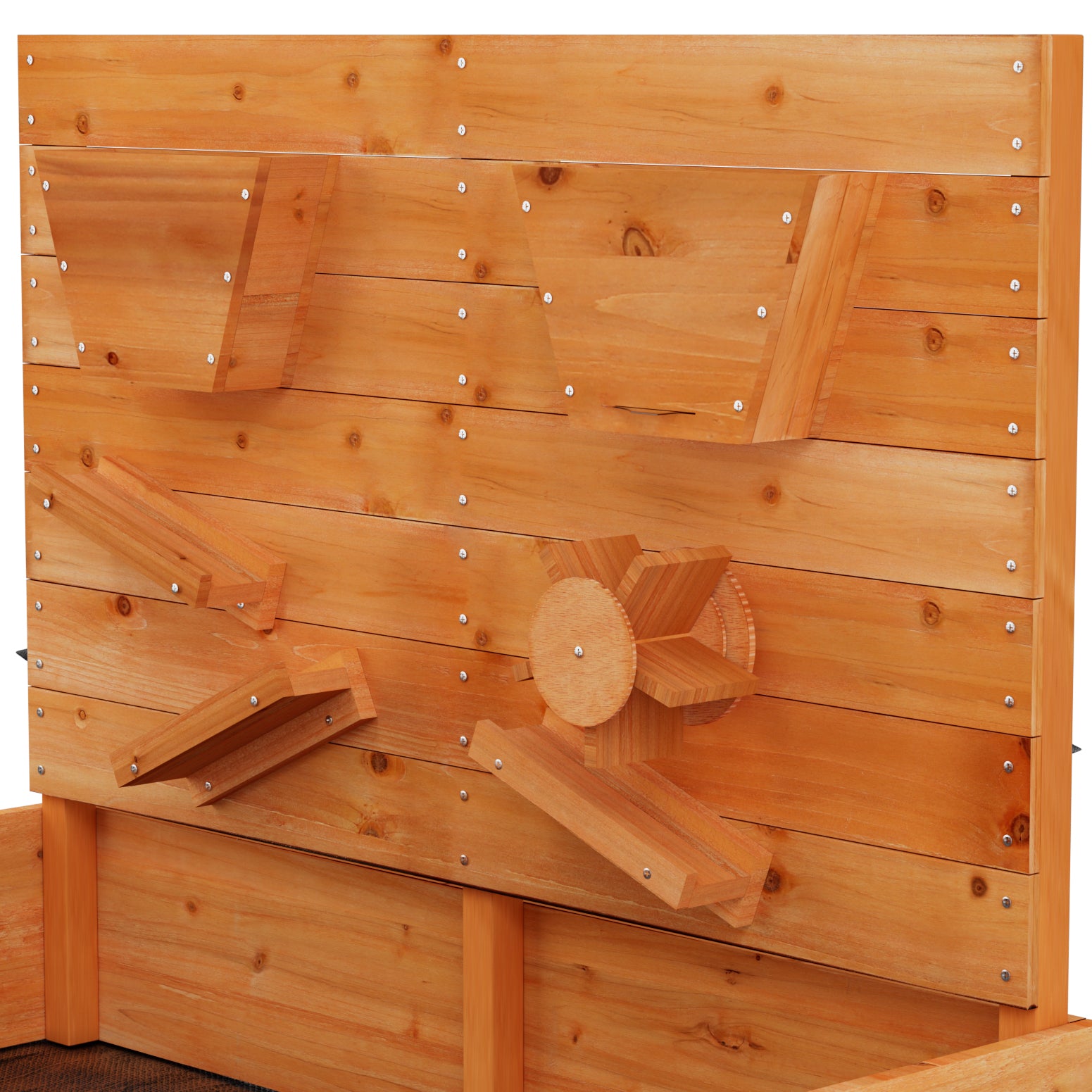 Keezi 120cm Wooden Sandpit with Cover and Funnel for Kids