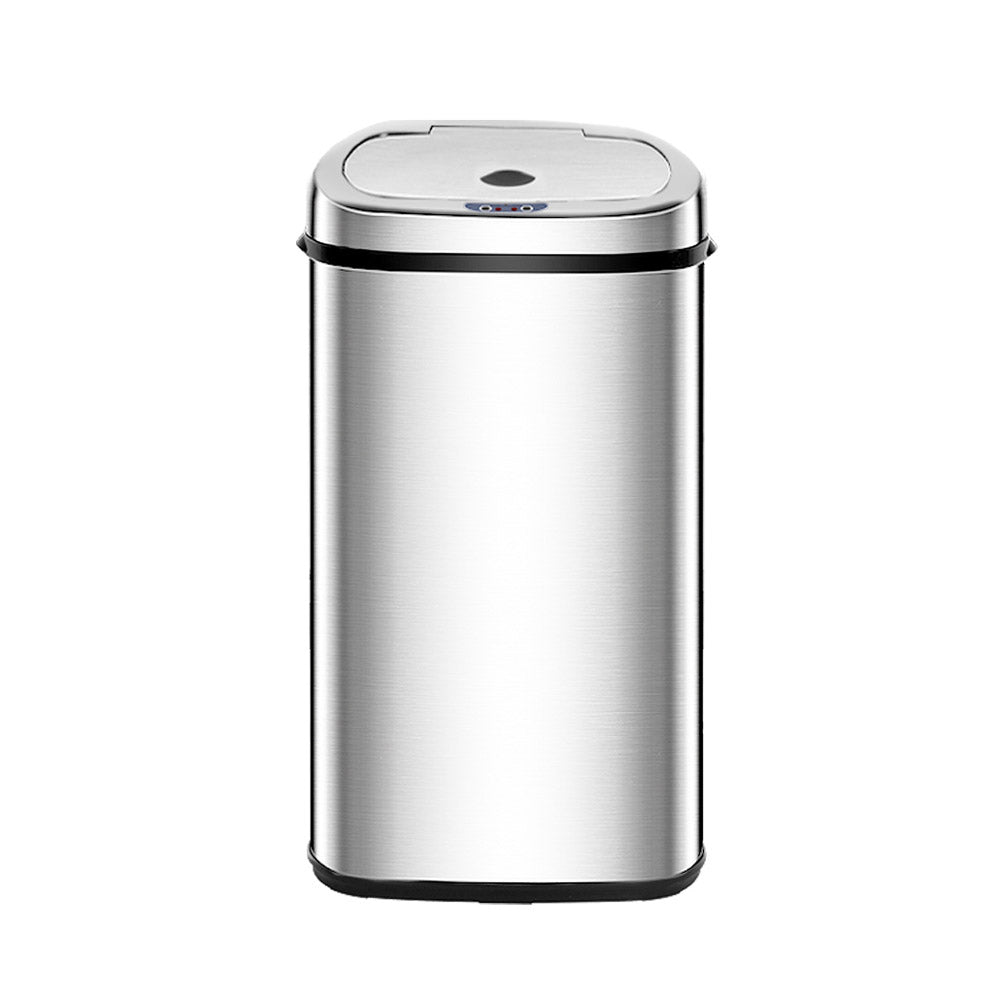 Devanti 50L Motion Sensor Rubbish Bin Automatic Silver
