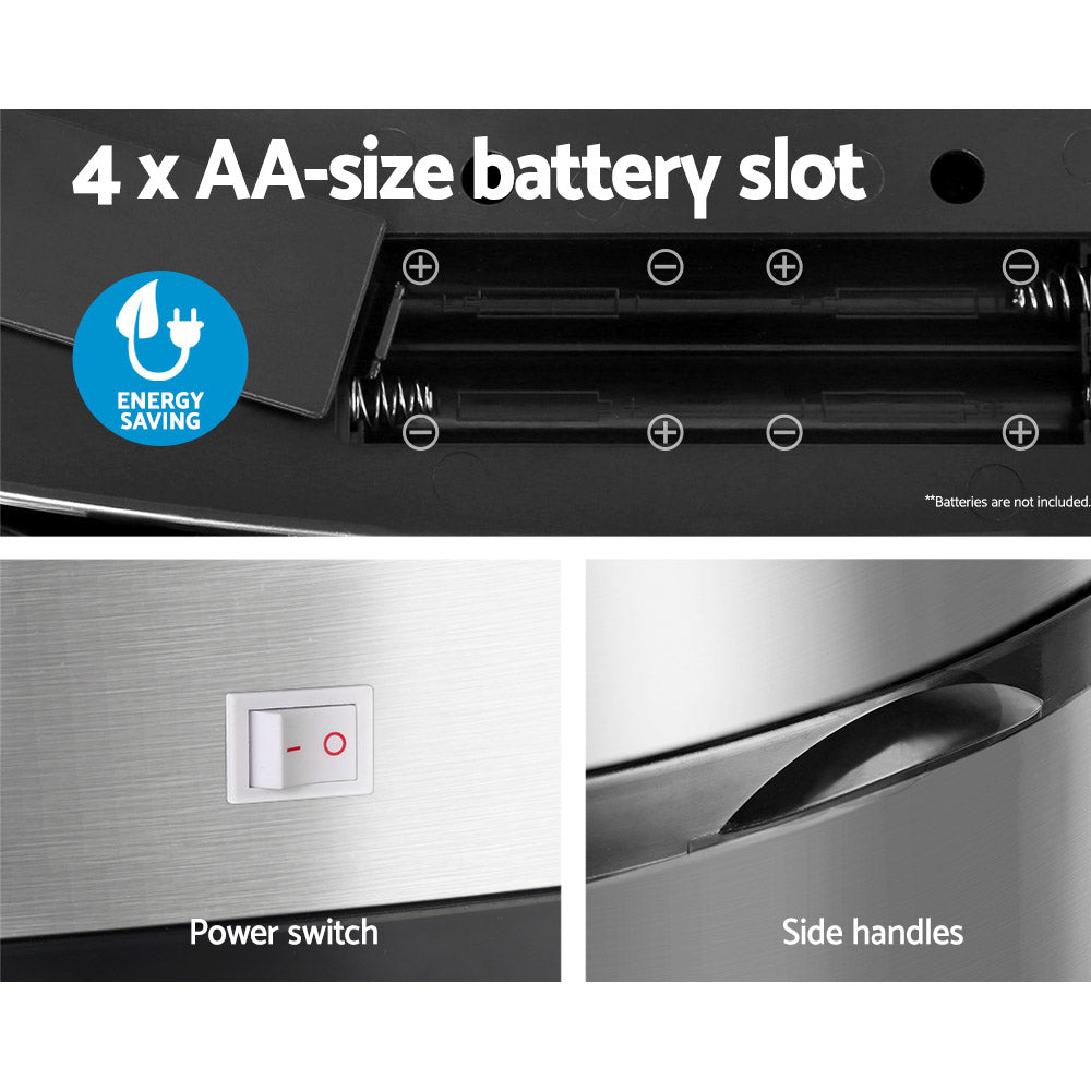 Devanti 50L Motion Sensor Rubbish Bin Automatic Silver