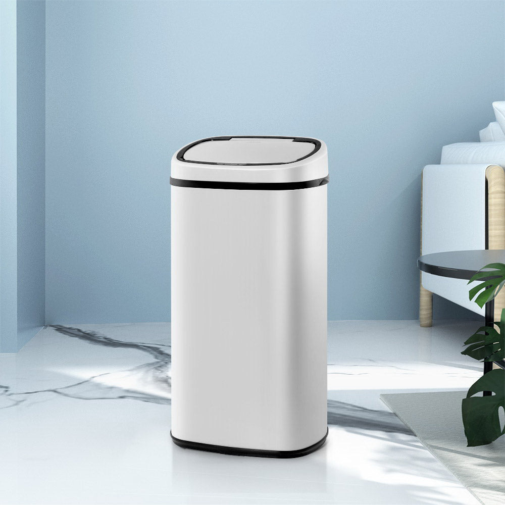 Devanti 58L Automatic Motion Sensor Rubbish Bin White