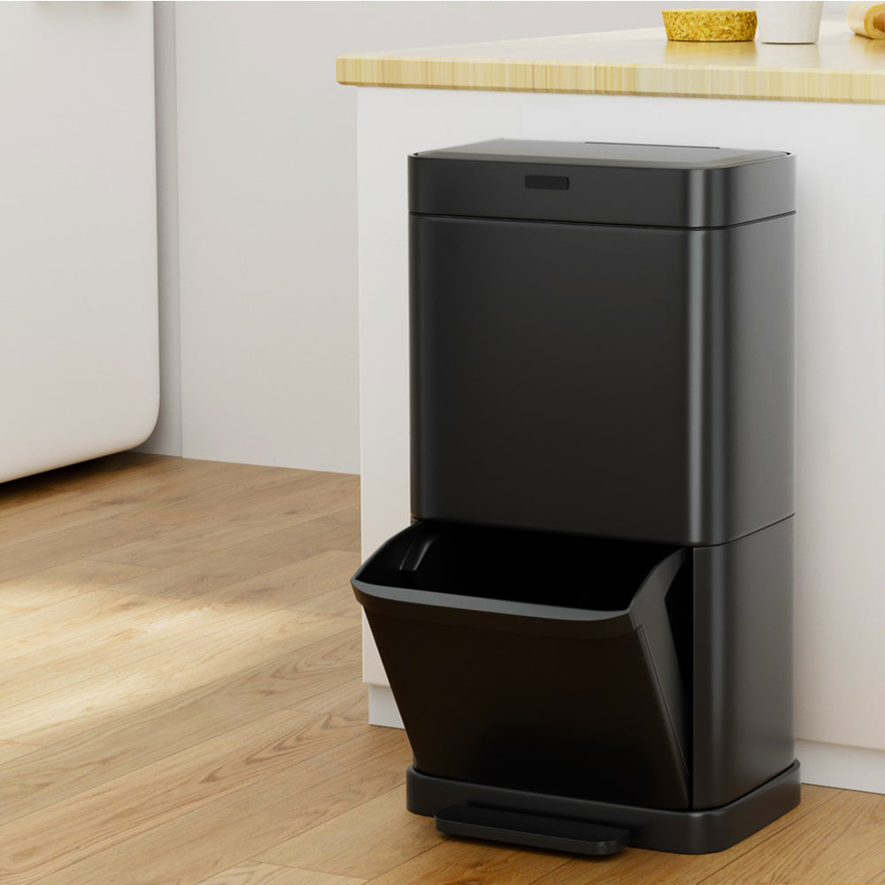 Devanti 70L Motion Sensor Pedal Bin Automatic Black