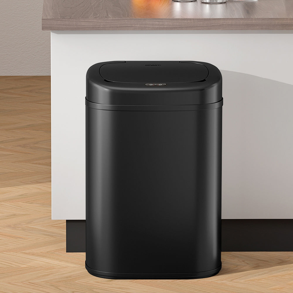 Devanti 82L Motion Sensor Rubbish Bin Automatic Black