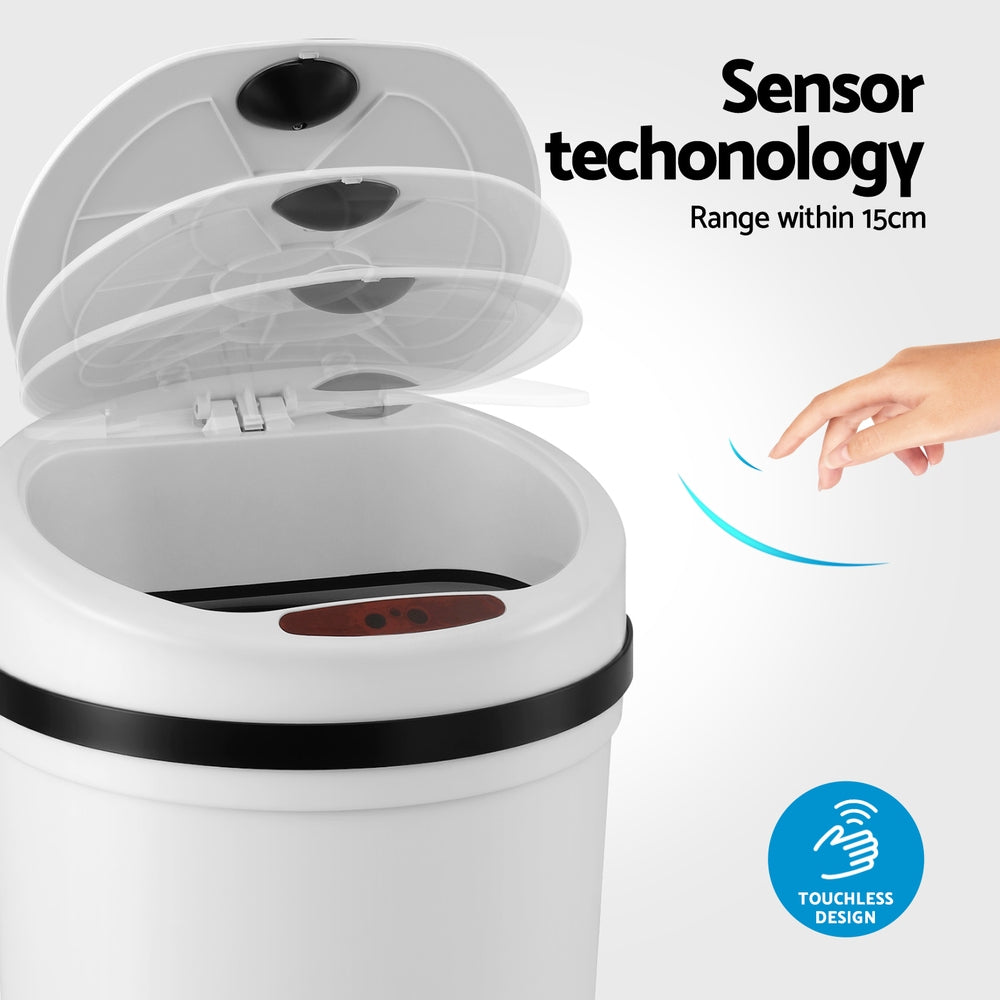 Devanti 9L Sensor Rubbish Bin Automatic White