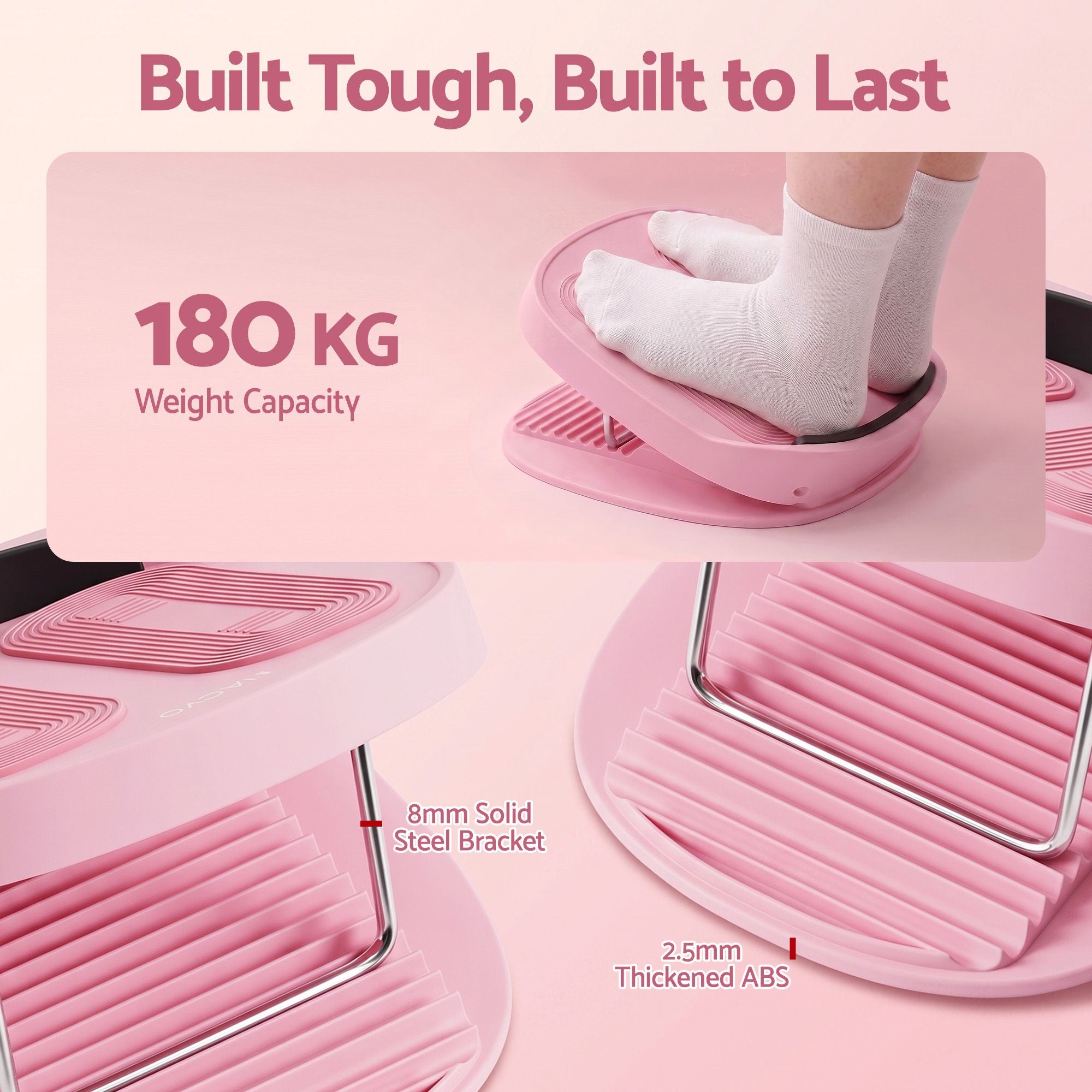 Everfit Slant Board, Balance Board, 14-Level Adjustable Incline Calf Stretcher for Stretching, Squats and Home Fitness Pink