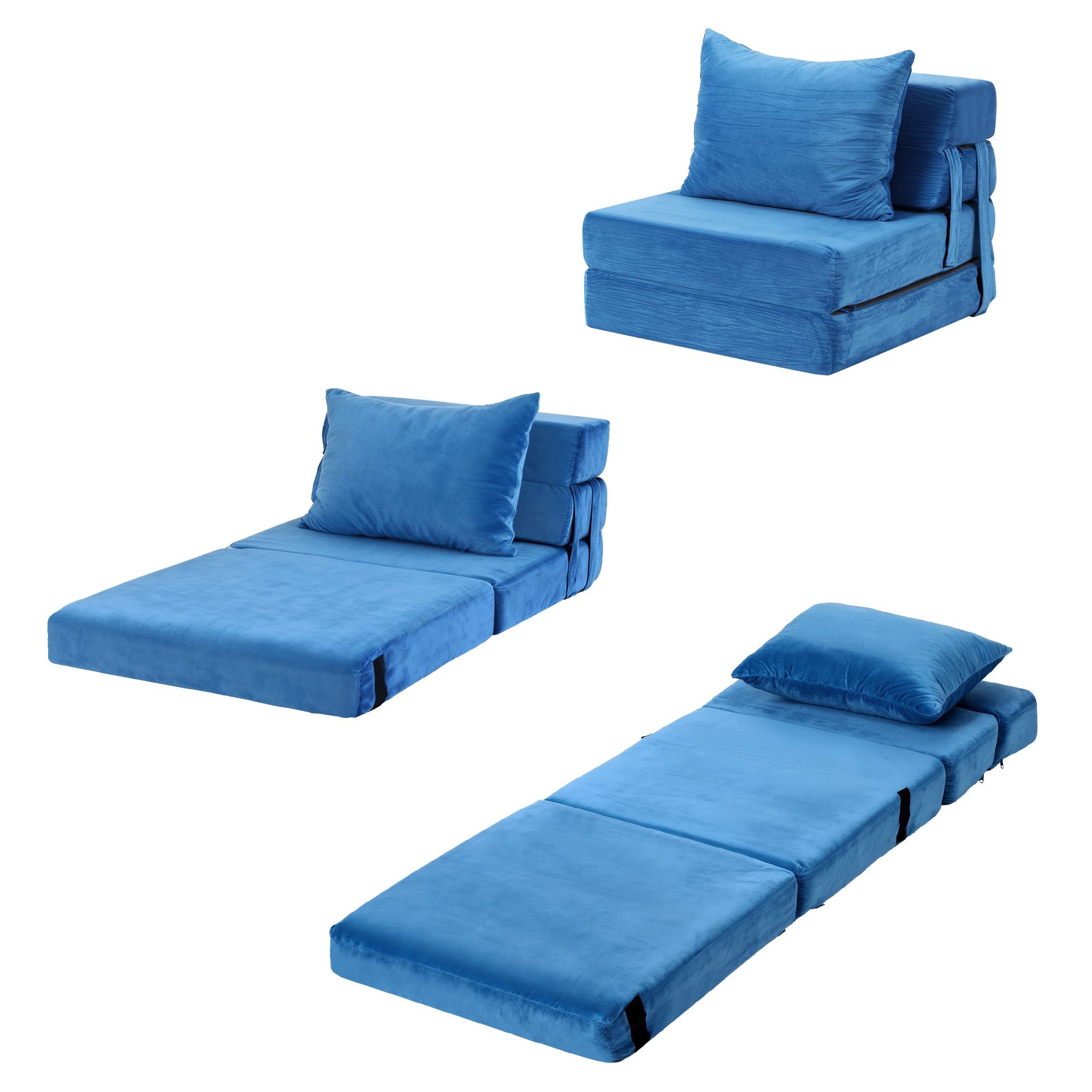 Artiss 3 Pack Folding Sofa Bed Armless Lounger Foam Floor Sofas Futons Couches