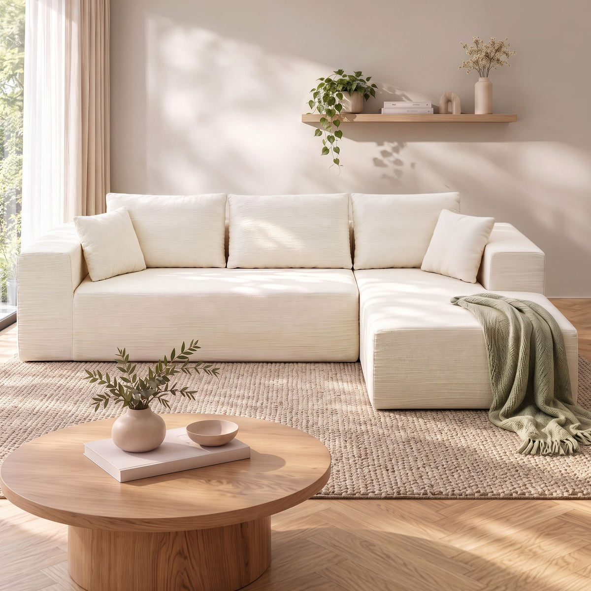 Artiss Modular 4-Seater L-Shaped Sectional Sofa Bed