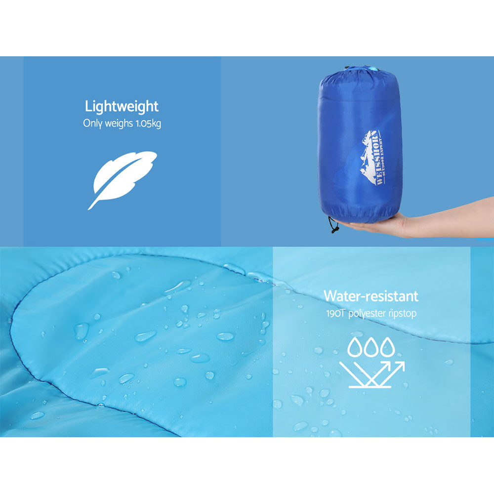 Weisshorn Kids Thermal Sleeping Bag 172cm Blue Camping Hiking