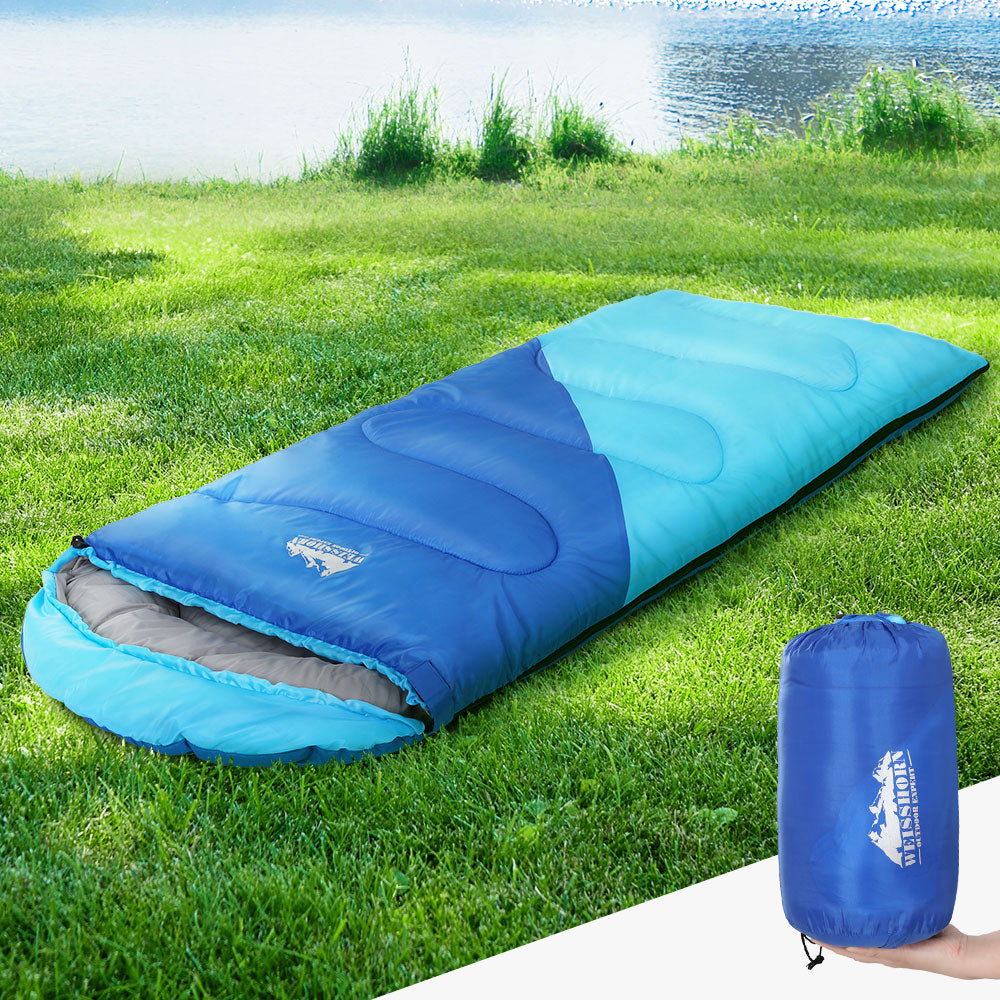 Weisshorn Kids Thermal Sleeping Bag 172cm Blue Camping Hiking