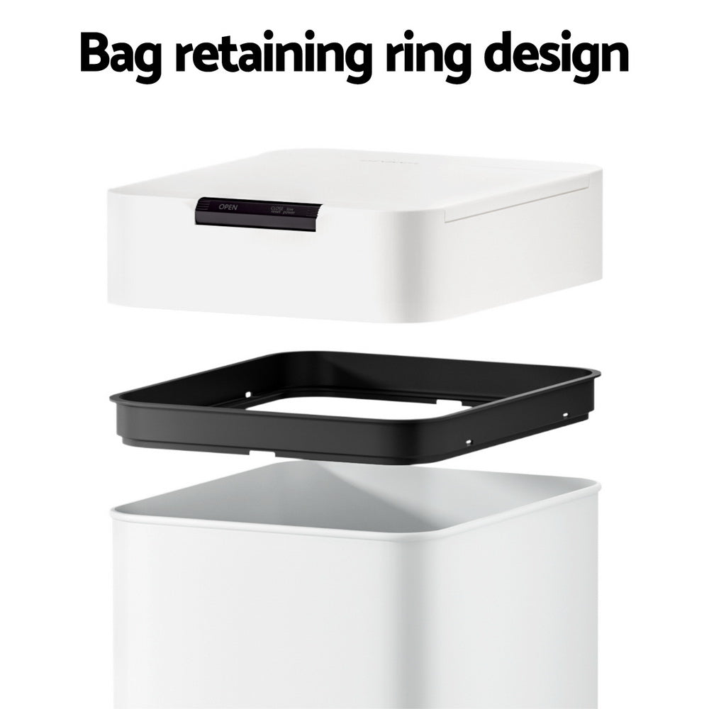 Devanti 50L Motion Sensor Bin Automatic White