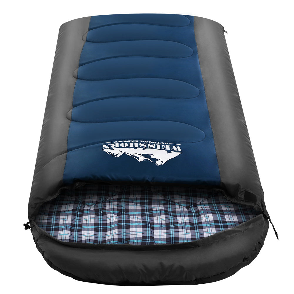Weisshorn Single Sleeping Bag Thermal Camping Hiking Blue -20°C