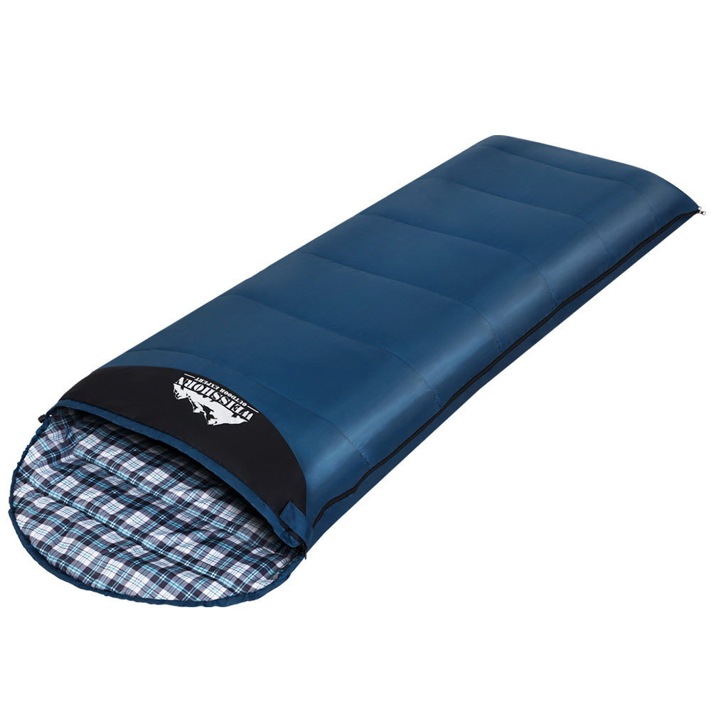 Weisshorn Single Sleeping Bag 0°C Thermal Camping Hiking Blue