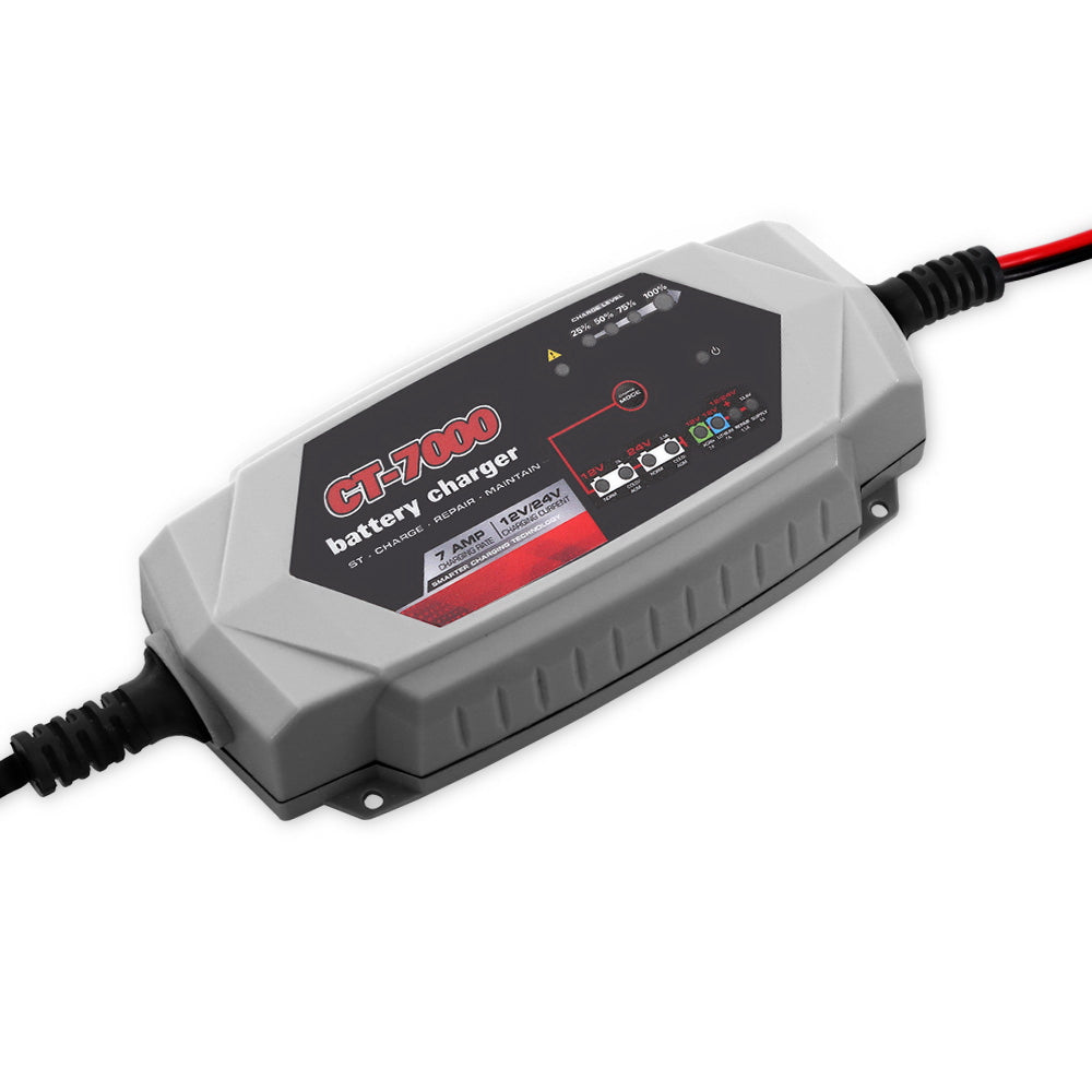 CT-7000 12V/24V 7A Car Battery Charger AGM Lithium Portable