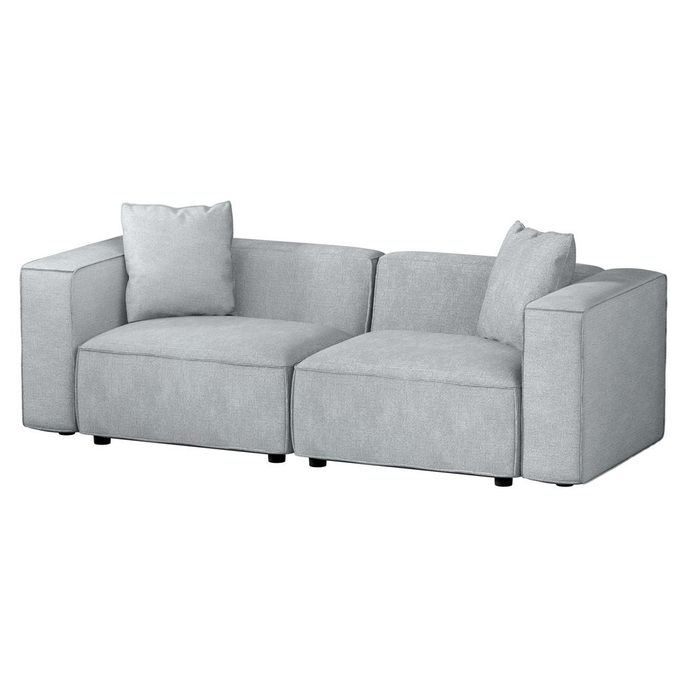 Alvin 2-Seater Modular Sofa Chaise Set Grey