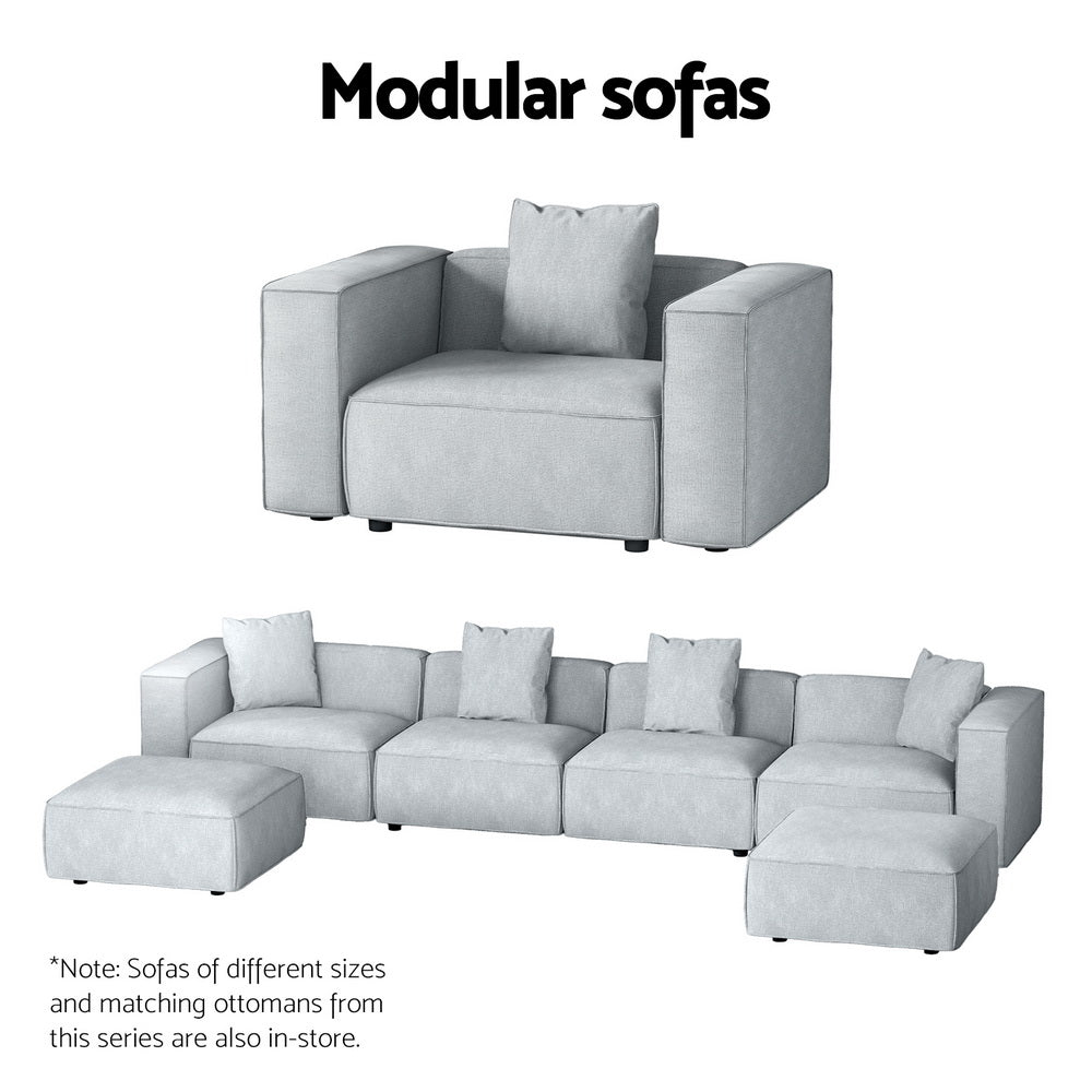 Alvin 4-Seater Modular Sofa Chaise Set Grey