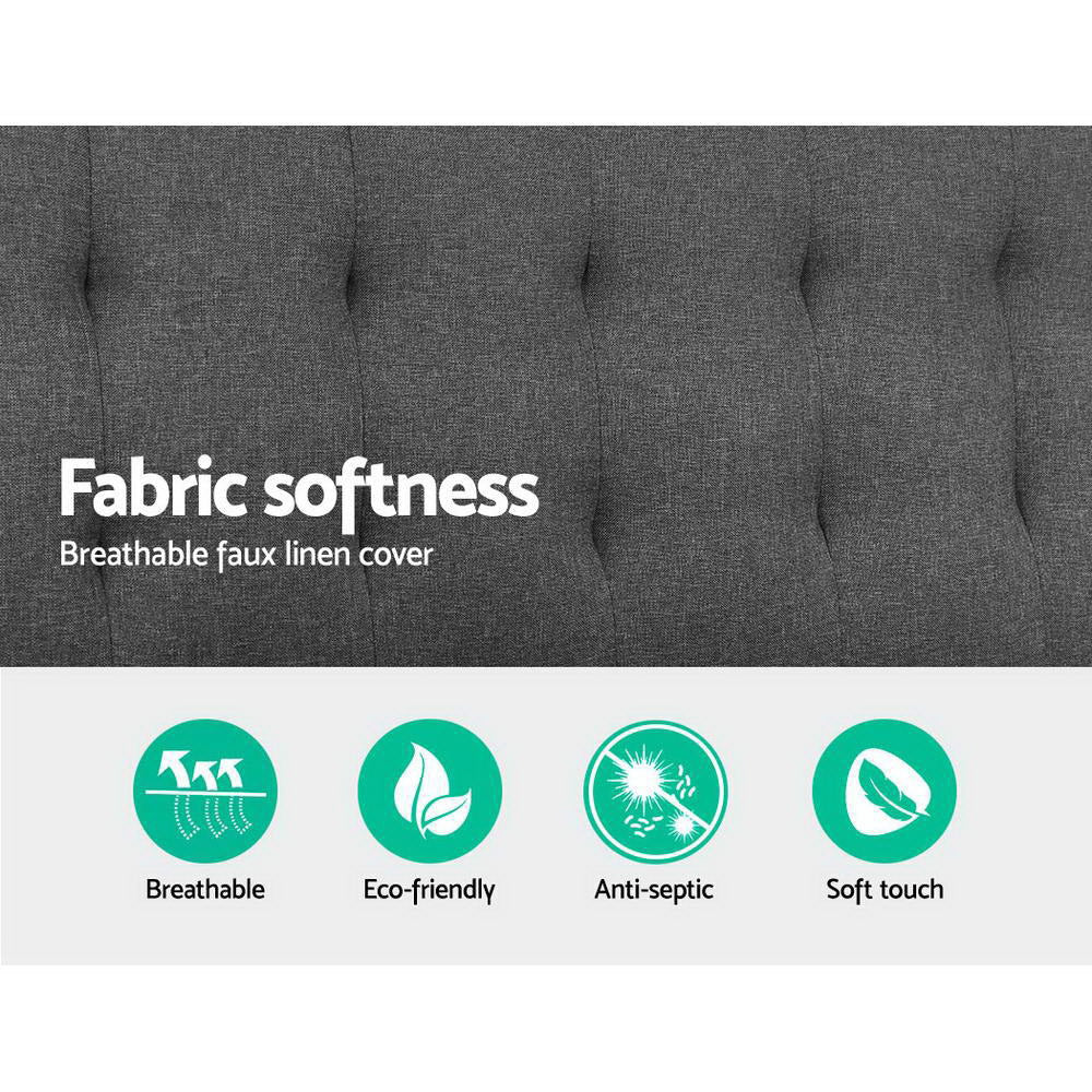 Artiss Recliner Sofa Single Seater Futon Bed Linen Dark Grey