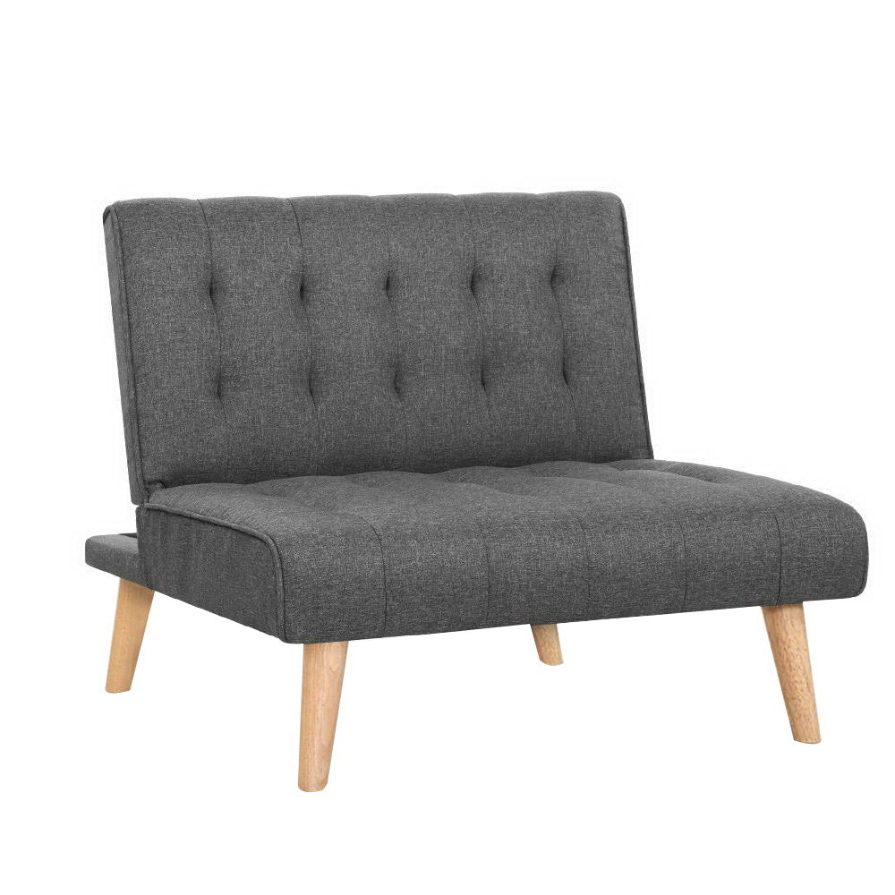 Artiss 1 Seater Recliner Sofa Bed Lounge Chair Linen Grey