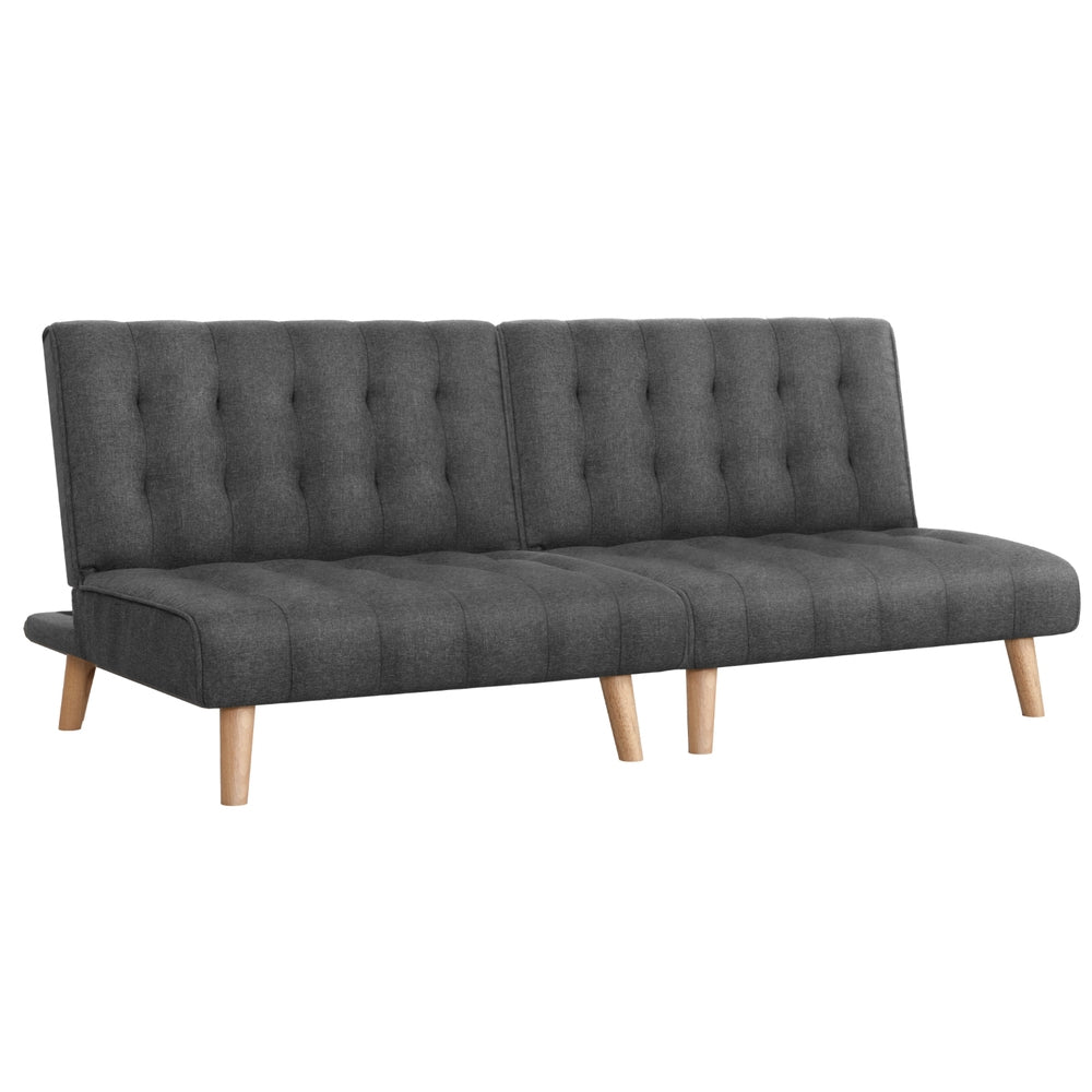 Artiss 2-Seater Recliner Sofa Bed Couch Fabric Grey
