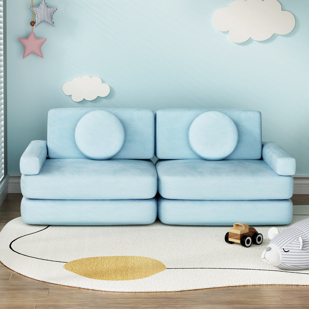 Artiss Modular Kid Play Sofa Bed 2 Seater Couch Velvet