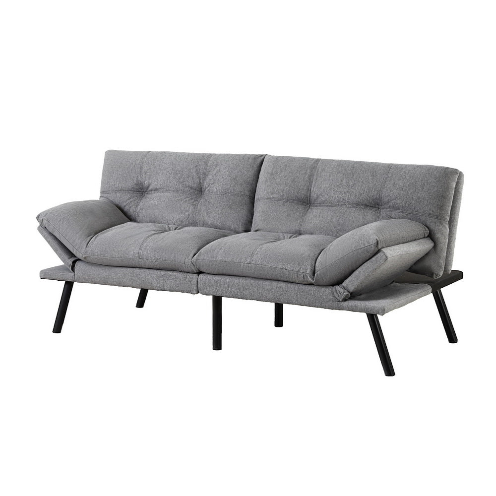Artiss 3 Seater Sofa Bed Convertible Recliner Faux Linen Grey