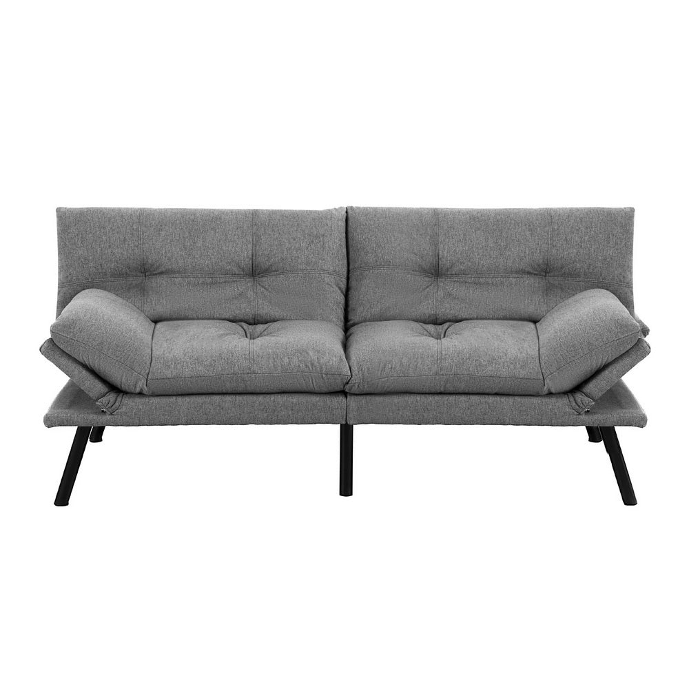 Artiss 3-Seater Convertible Sofa Bed Recliner Lounge Grey