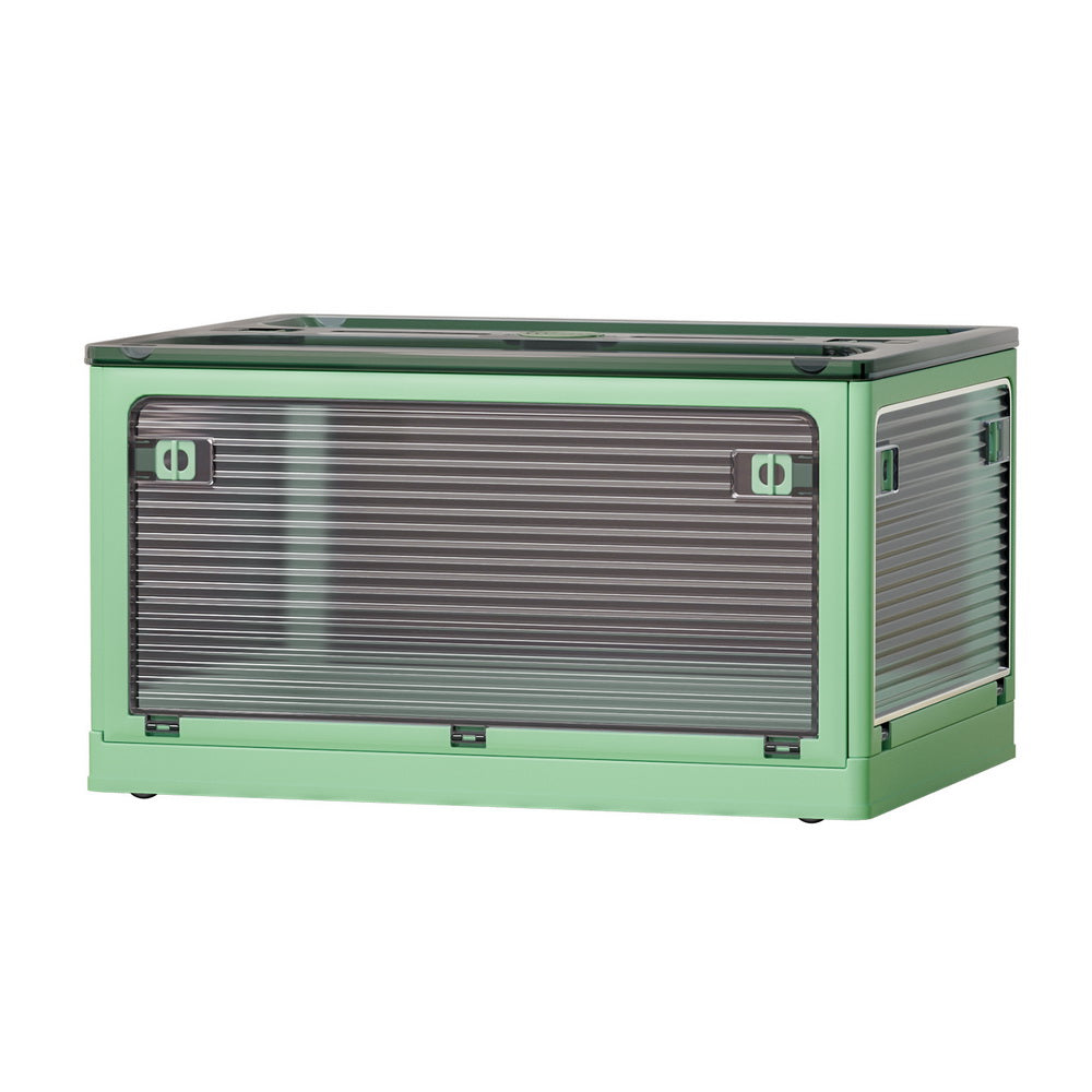 Artiss 82L Storage Container Foldable Stackable Transparent Green