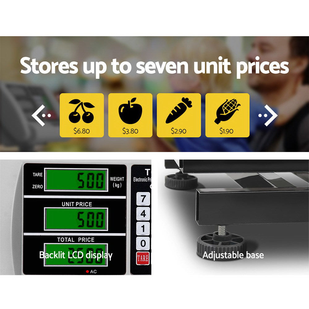 Emajin 150KG Digital Platform Scale LCD Display Stainless Steel