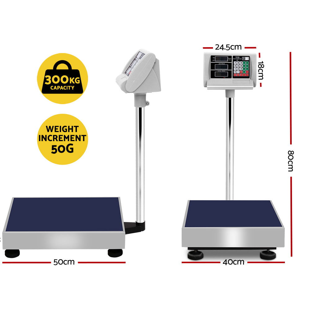 Emajin 300KG Digital Platform Scale LCD Display Stainless Steel