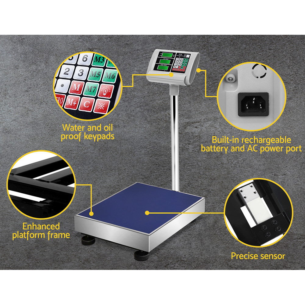 Emajin 300KG Digital Platform Scale LCD Display Stainless Steel