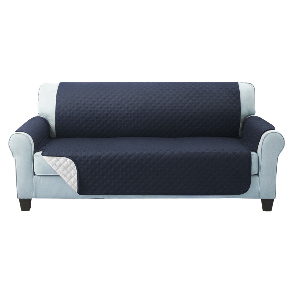 Artiss 3-Seater Sofa Cover Quilted Dark Grey