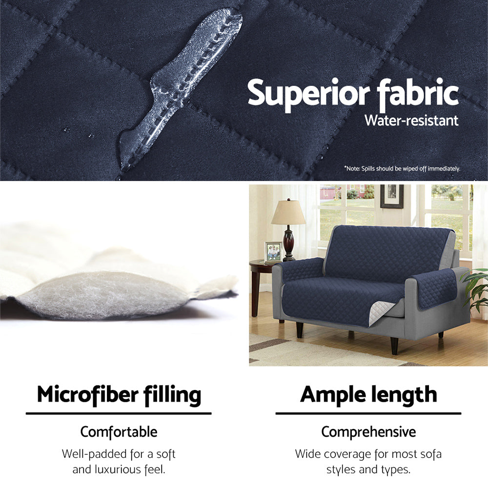 Artiss 3-Seater Sofa Cover Quilted Dark Grey