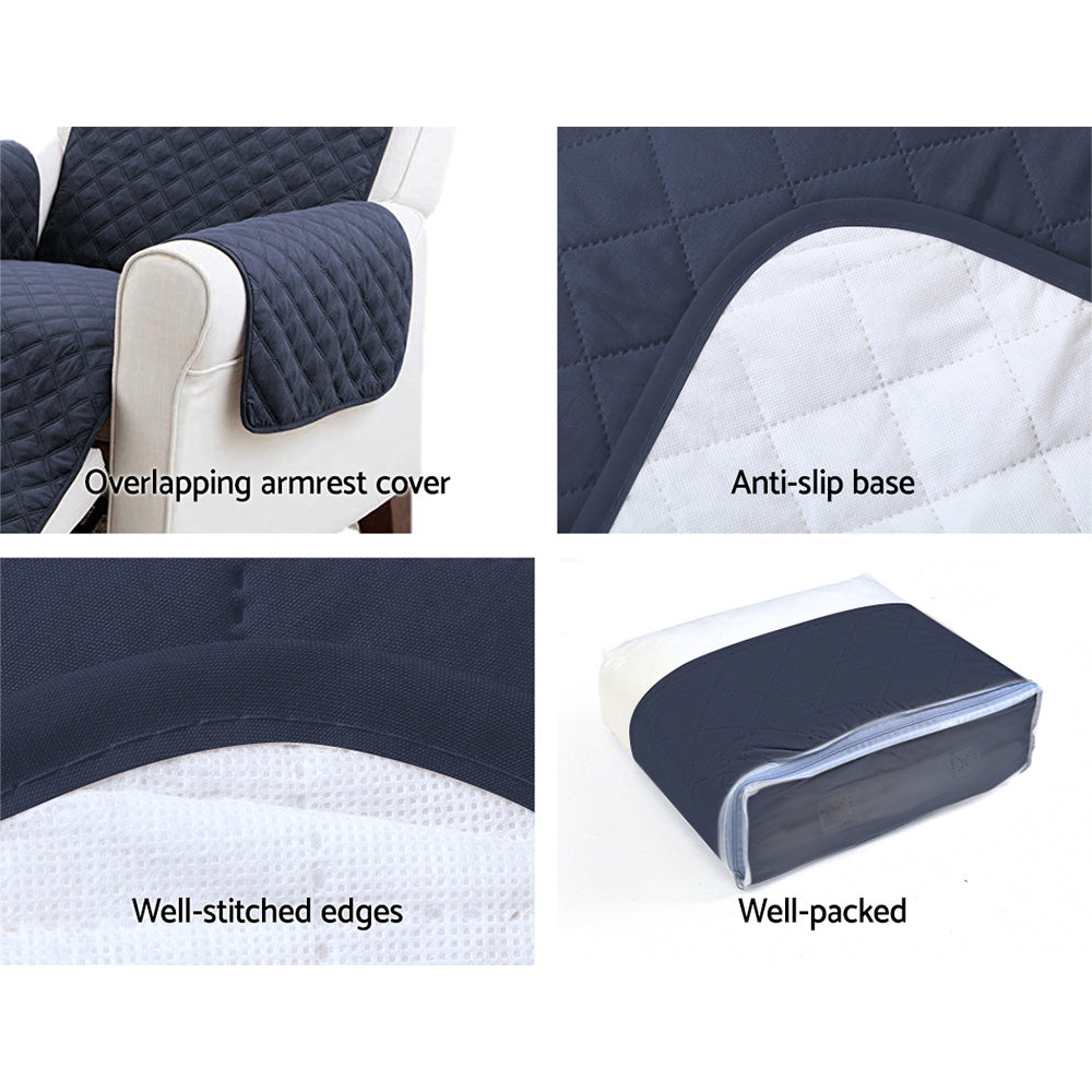Artiss 3-Seater Sofa Cover Quilted Dark Grey