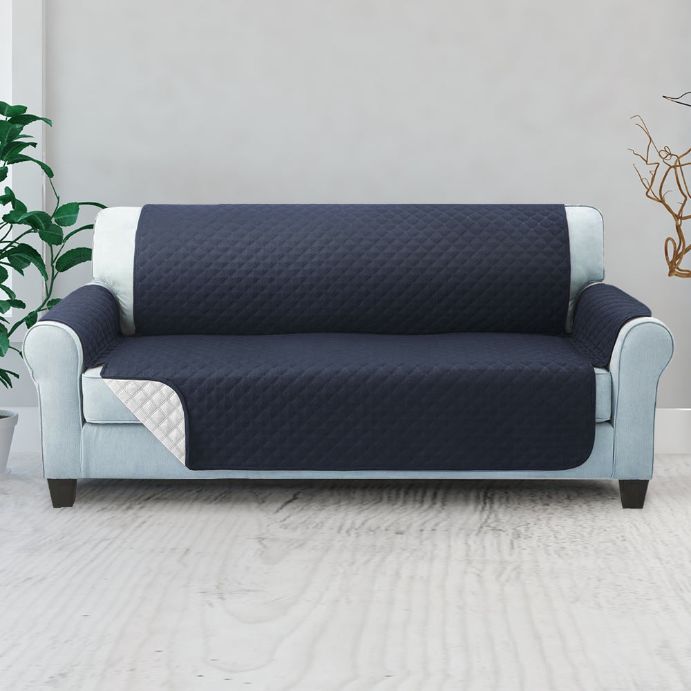 Artiss 3-Seater Sofa Cover Quilted Dark Grey