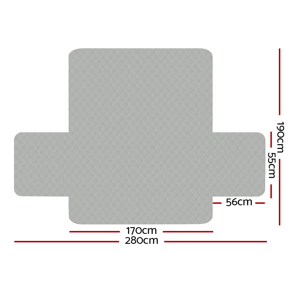 Artiss 3-Seater Quilted Sofa Cover Grey
