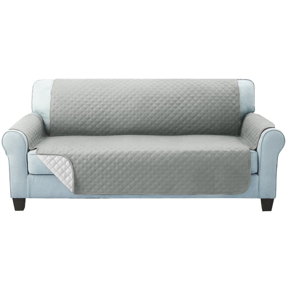 Artiss 3-Seater Quilted Sofa Cover Grey