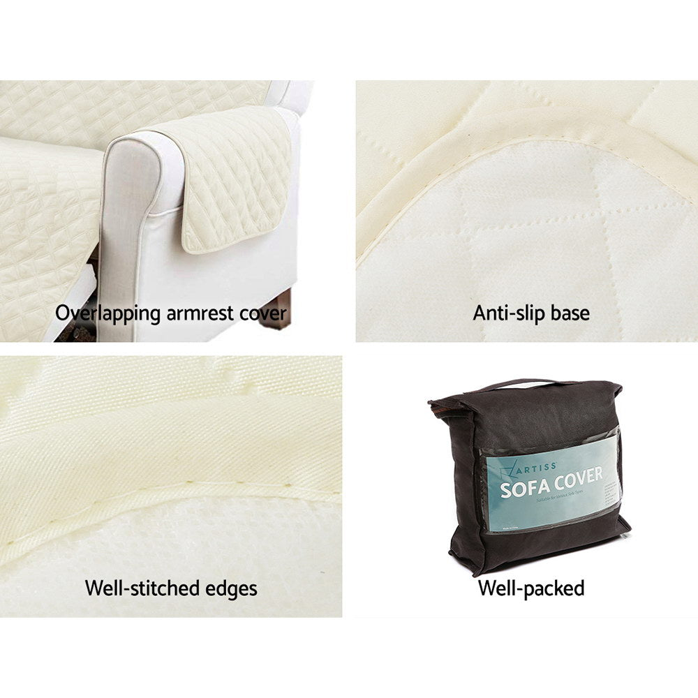 Artiss 4-Seater Sofa Cover Water-Resistant Beige