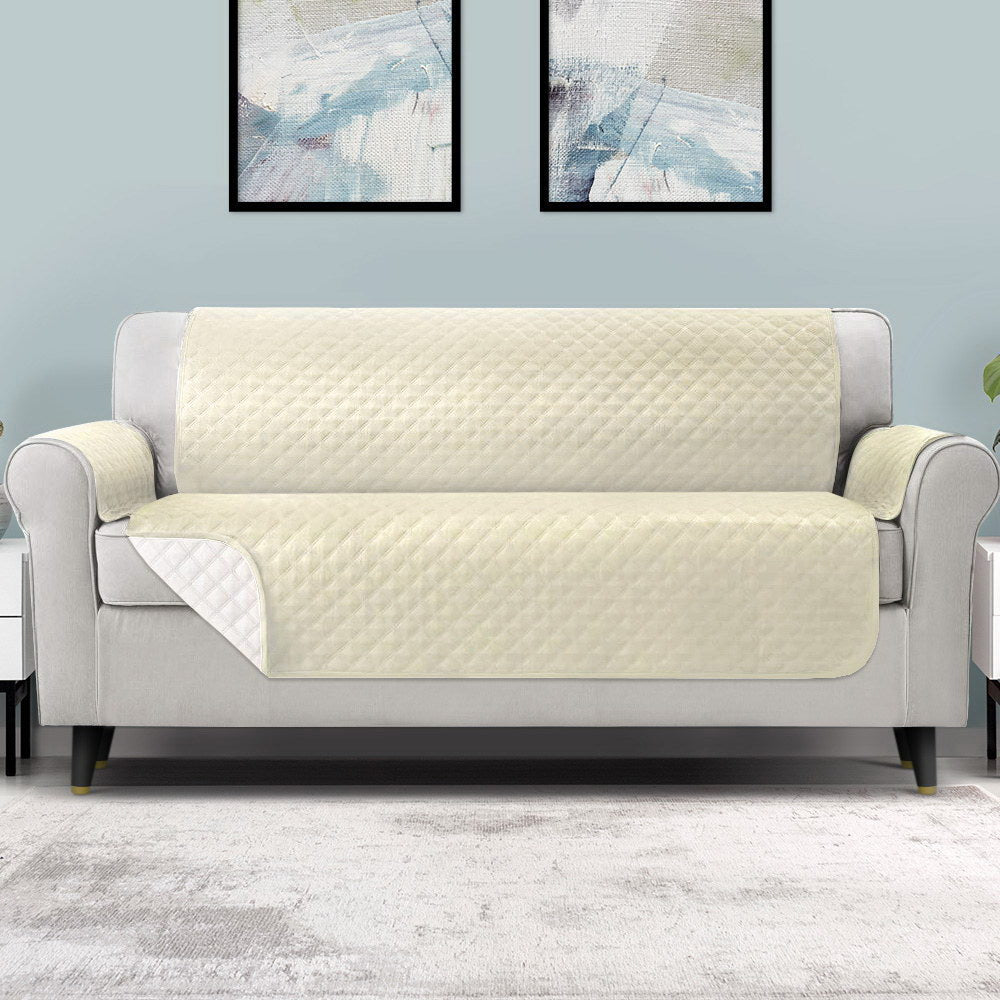 Artiss 4-Seater Sofa Cover Water-Resistant Beige